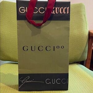 Gucci Olive Bag with Crimson Handles